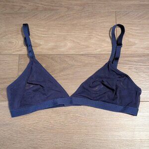 Parade | Sheer Mesh Triangle Bralette In Navy Blue